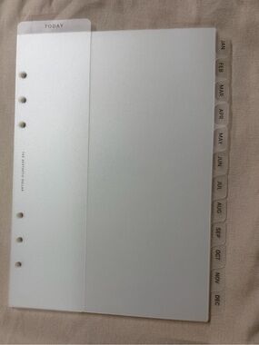 Translucent White Monthly Tab Dividers with TODAY Binder Bookmark